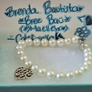 T&CO 🎀✨️ TIFFANY & CO Olive Leaf Pearl Heart Bracelet✨️🎀